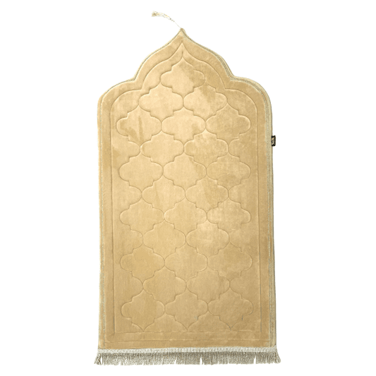 Adults Luxury Padded Diamond Beige Prayer Mat (Large)