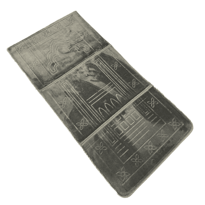 Grey Foldable Prayer Mat With Back Support