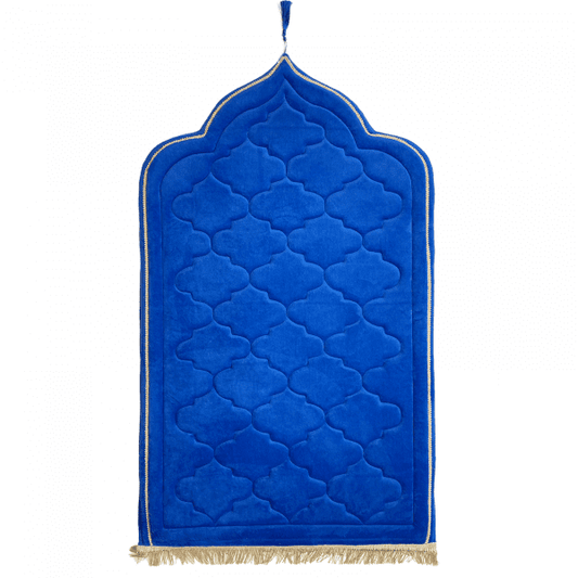 Adults Royal Blue Prayer Mat with Diamond Design (Medium)