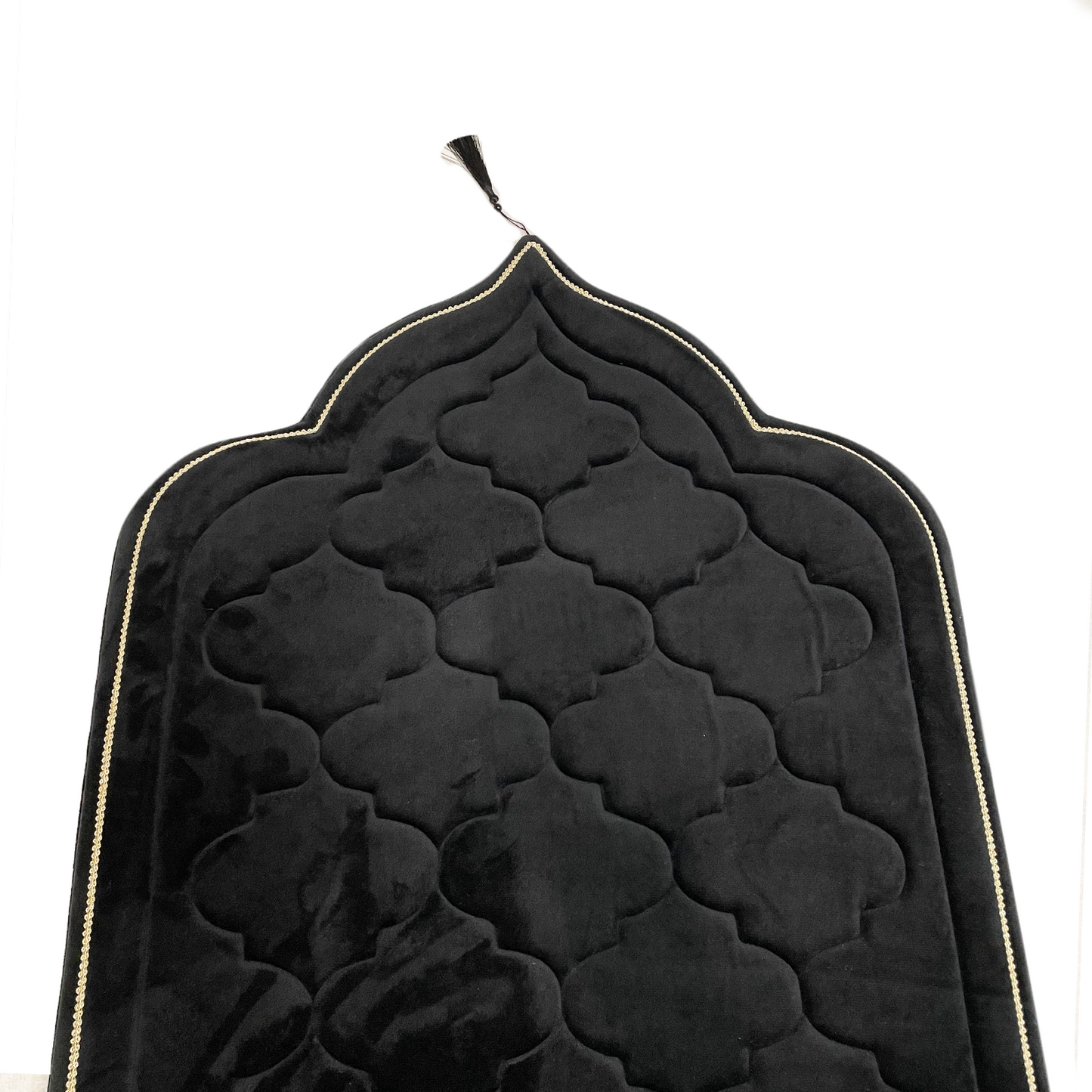 Black Prayer Mat - Luxury Padded - Diamond Style - 125cm x 70cm