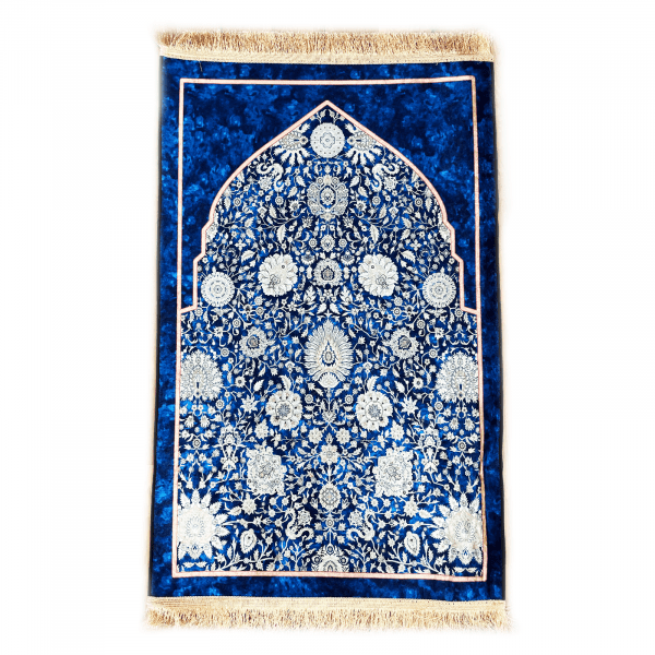 Adults Blue Crushed Velvet Prayer Mat