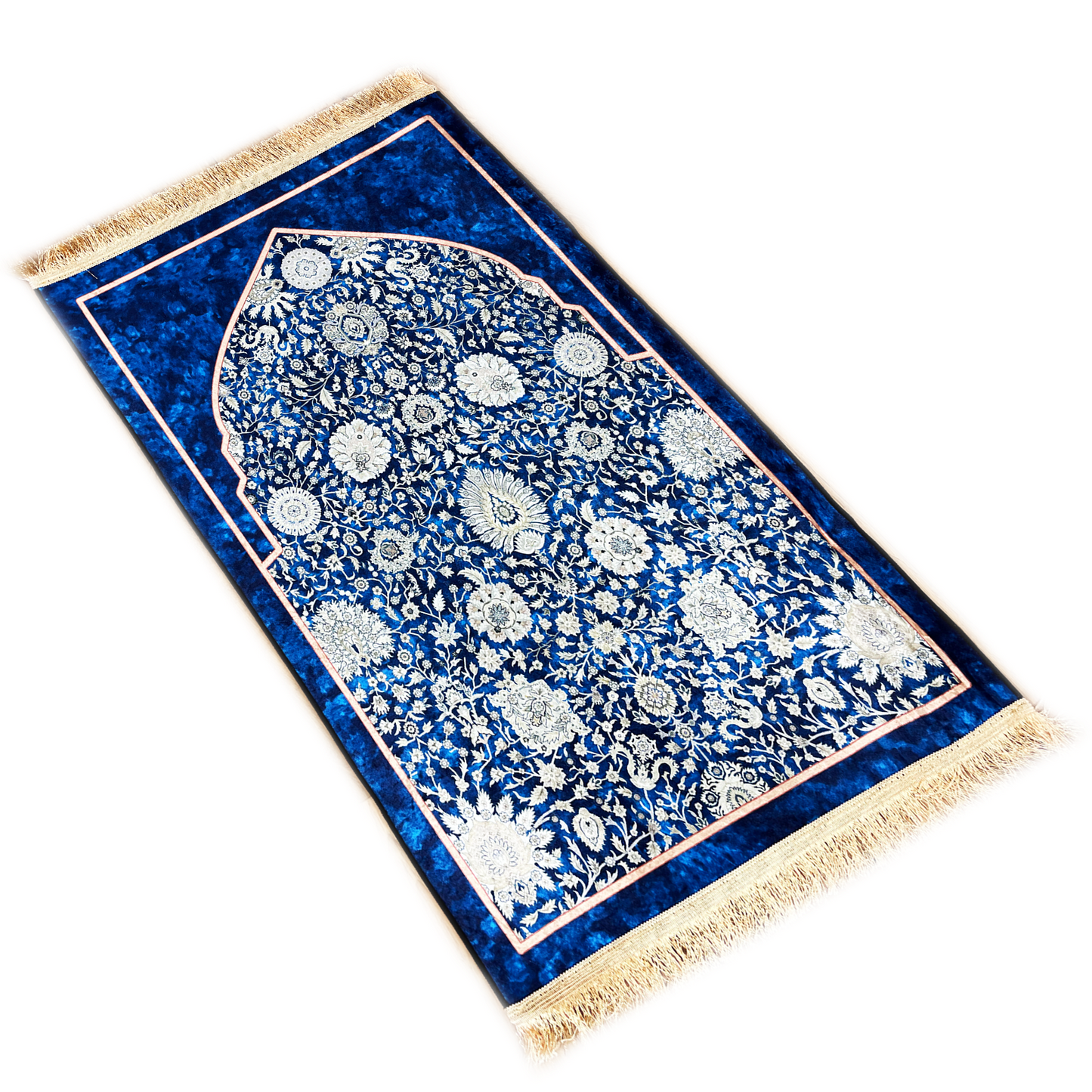 Adults Blue Crushed Velvet Prayer Mat