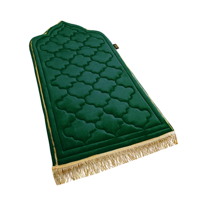 Kids Emerald Green Prayer Mat with Diamond Design