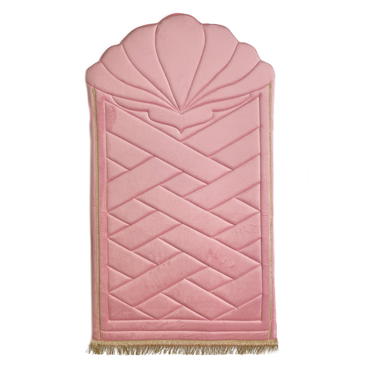 Adults Blush Pink Prayer Mat with Tulip Design (Large)