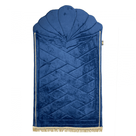 Adults Navy Blue Prayer Mat with Tulip Design (Medium)