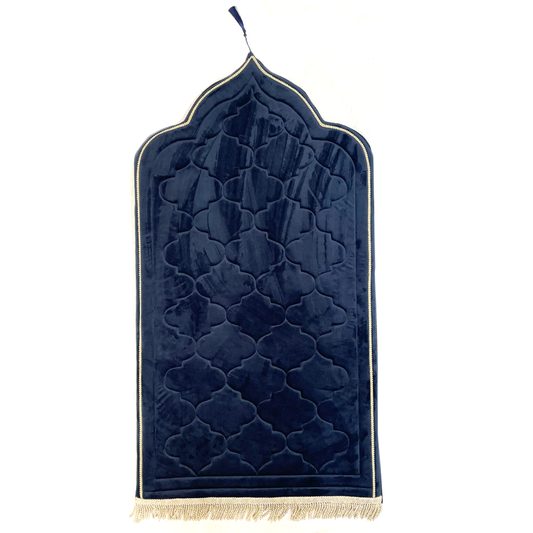 Adults Navy Blue Prayer Mat with Diamond Design (Large)