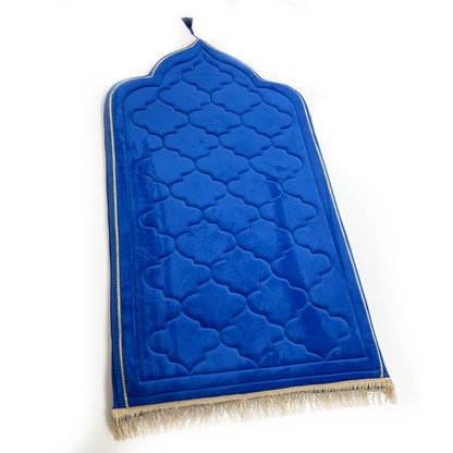 Adults Royal Blue Prayer Mat with Diamond Design (Medium)