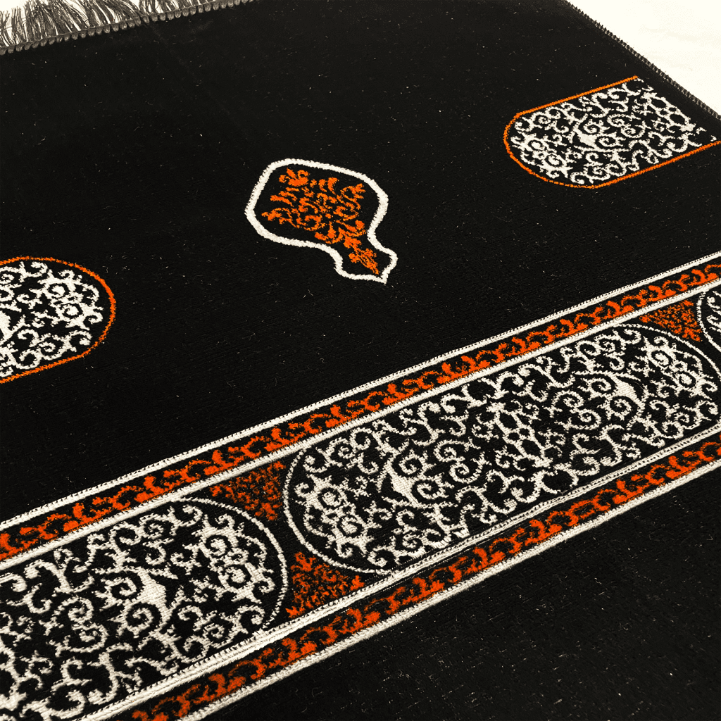 Traditional Black Kaaba prayer mat