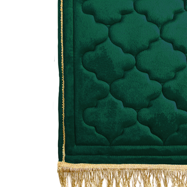 Kids Emerald Green Prayer Mat with Diamond Design