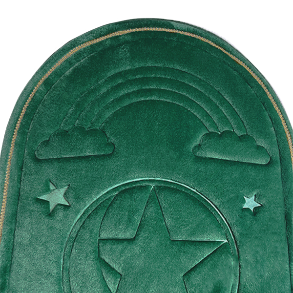 Kids Emerald Green Prayer Mat with Rainbow Design