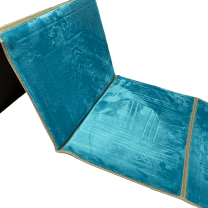 Light Blue Foldable Prayer Mat With Back Support