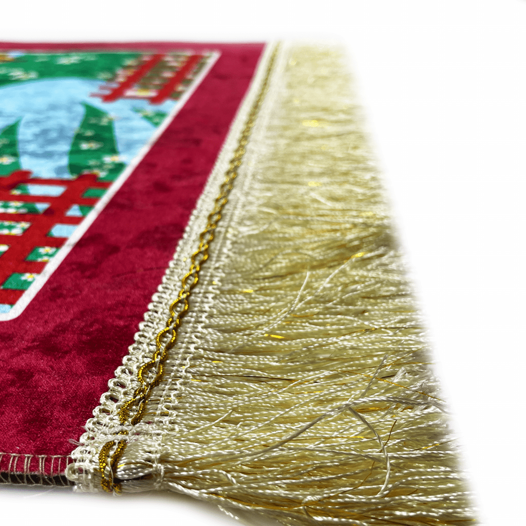 Kids Maroon Velvet Mosque Prayer Mat