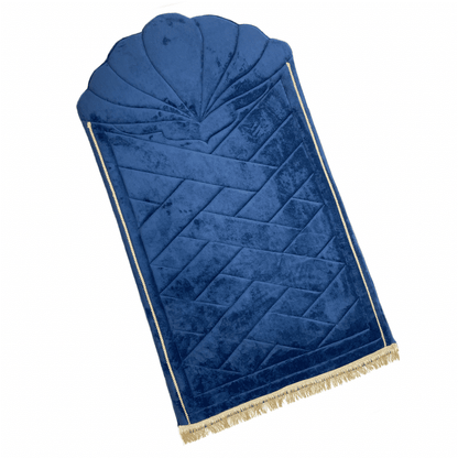 Adults Navy Blue Prayer Mat with Tulip Design (Medium)