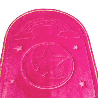 Kids Fuchsia Pink Prayer Mat with Rainbow Design