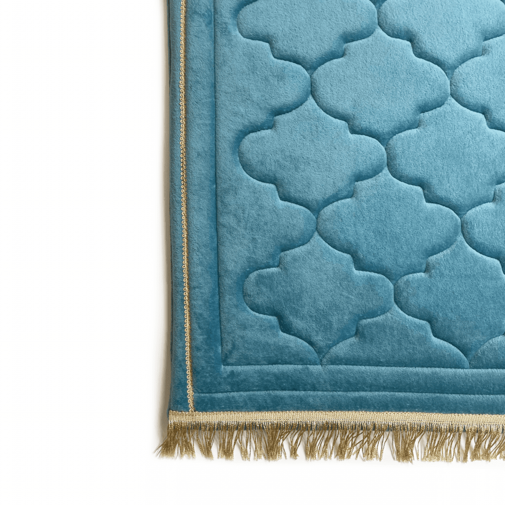 Adults Turquoise Prayer Mat with Diamond Design (Large)