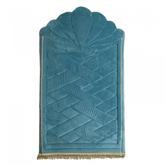 Adults Turquoise Prayer Mat with Tulip Design (Large)