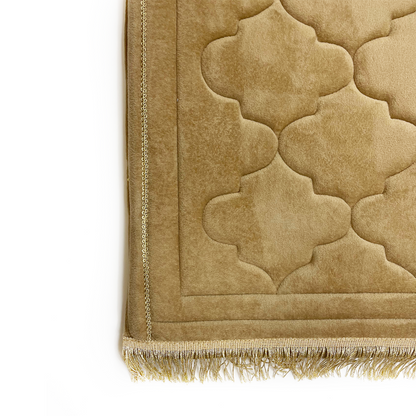 Adults Camel Cream Prayer Mat with Diamond Design (Large)