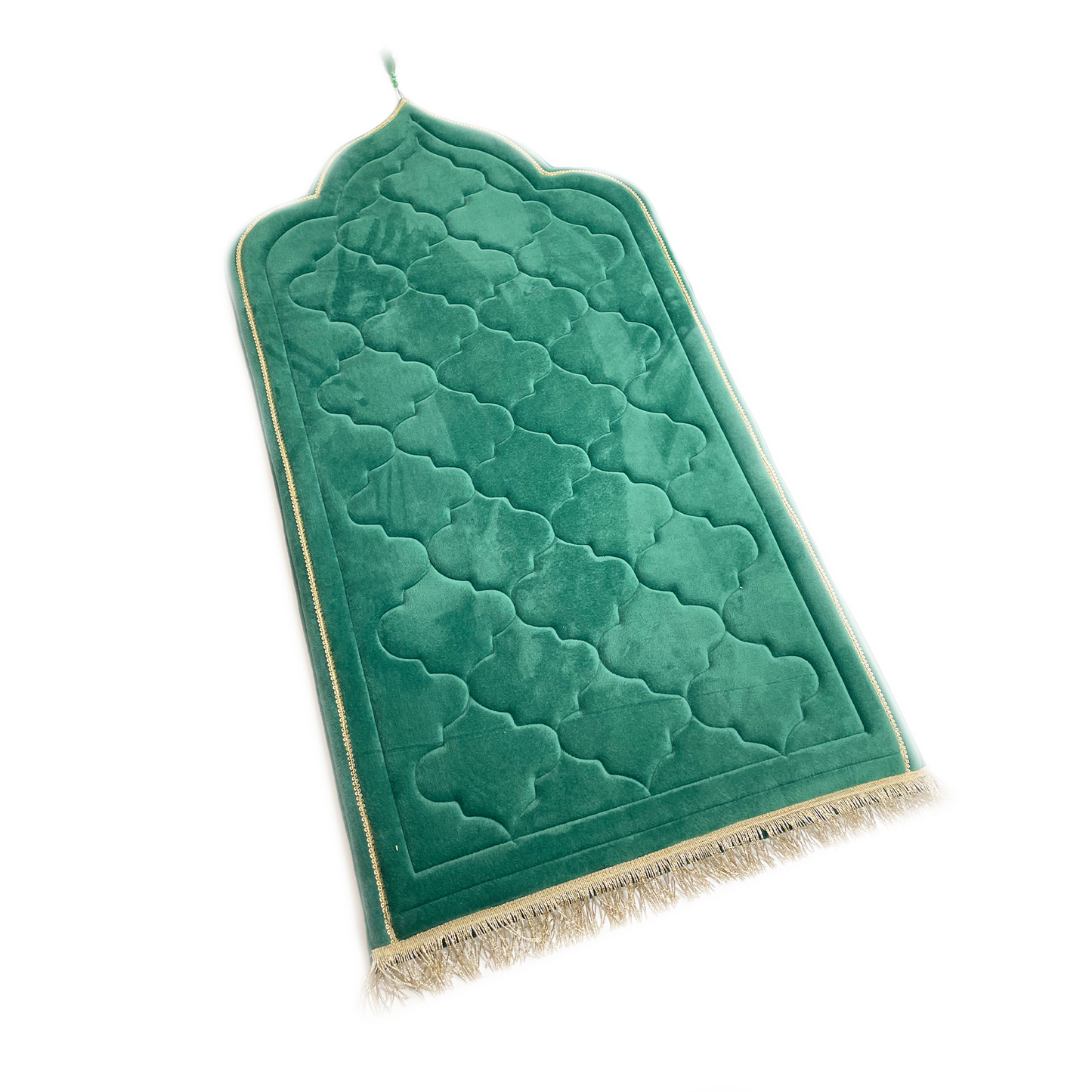 Adults Emerald Green Prayer Mat with Diamond Design (Medium)