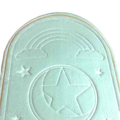 Kids Mint Green Prayer Mat with Rainbow Design