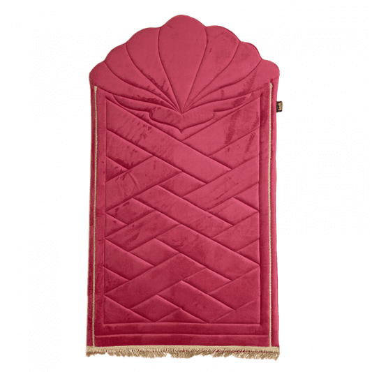 Adults Rose Pink Prayer Mat with Tulip Design (Medium)
