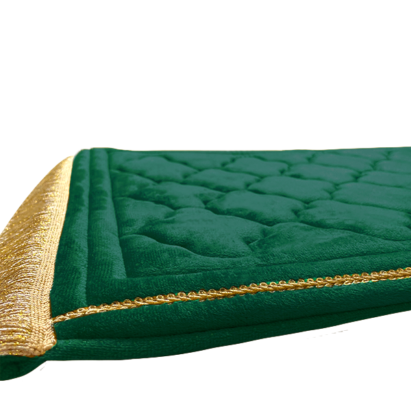 Kids Emerald Green Prayer Mat with Diamond Design