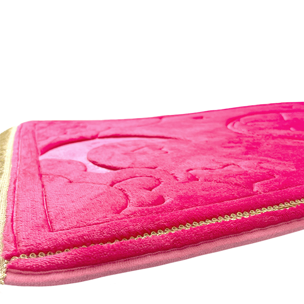 Kids Fuchsia Pink Prayer Mat with Rainbow Design