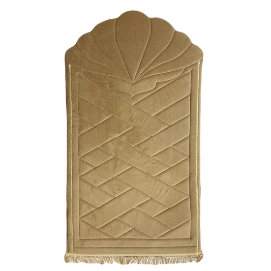 Adults Camel Cream Prayer Mat with Tulip Design (Medium)