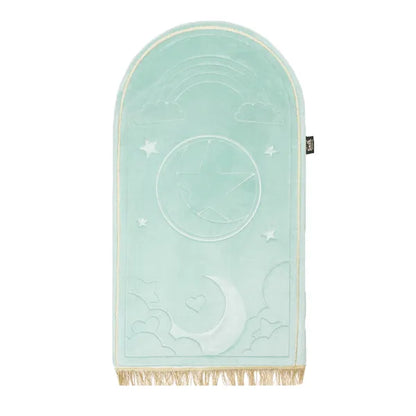 Kids Mint Green Prayer Mat with Rainbow Design