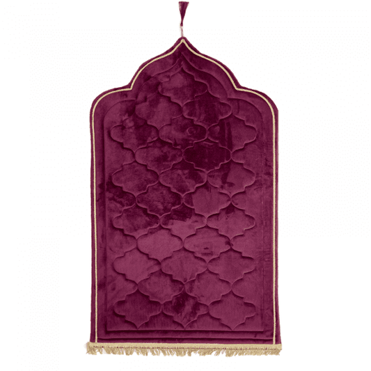 Adults Deep Plum Prayer Mat with Diamond Design (Large)