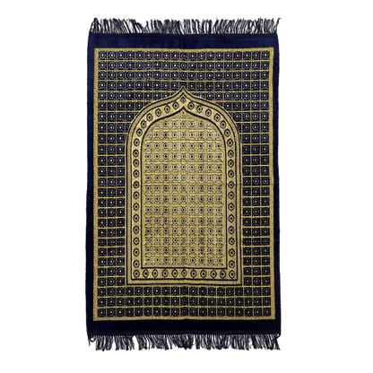 Blue Traditional Print Prayer Mat